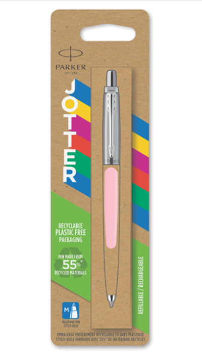 Шариковая ручка Parker Jotter, цвет BABY PINK, цвет чернил синий, толщина линии M , в блистере