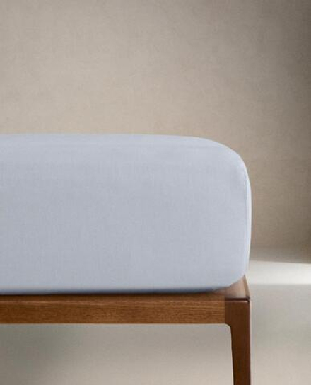 ZARA HOME ДЕТСКАЯ ПРОСТЫНЯ ИЗ ХЛОПКА НА РЕЗИНКЕ, СИНИЙ