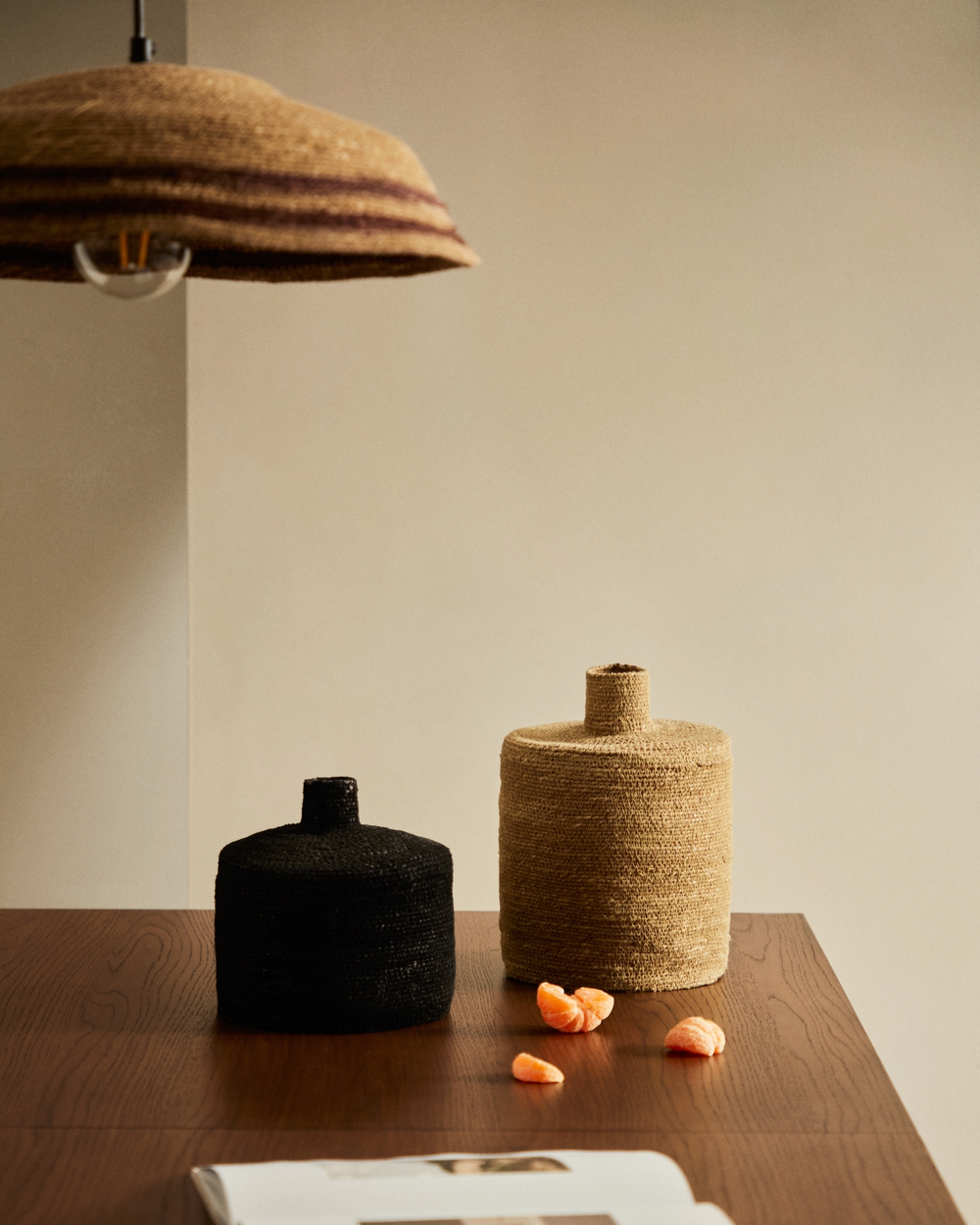 Ваза Salinas из натуральных волокон с натуральной отделкой 30 см