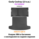 Коврик ЭВА в багажник с накладками на задние сидения для Geely Coolray I (19-н.в.)
