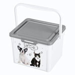 Контейнер для корма с декором lucky pet 5,3л (серый)