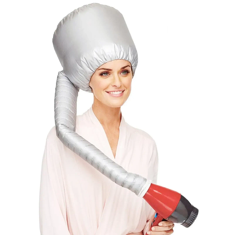 Шапочка для сушки волос, ламинирования и масок «Beauty Shop», с кулиской, цвет серебро, 84*23*22см