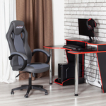 Кресло RACER GT new кож/зам/ткань, металлик/серый, 36/12