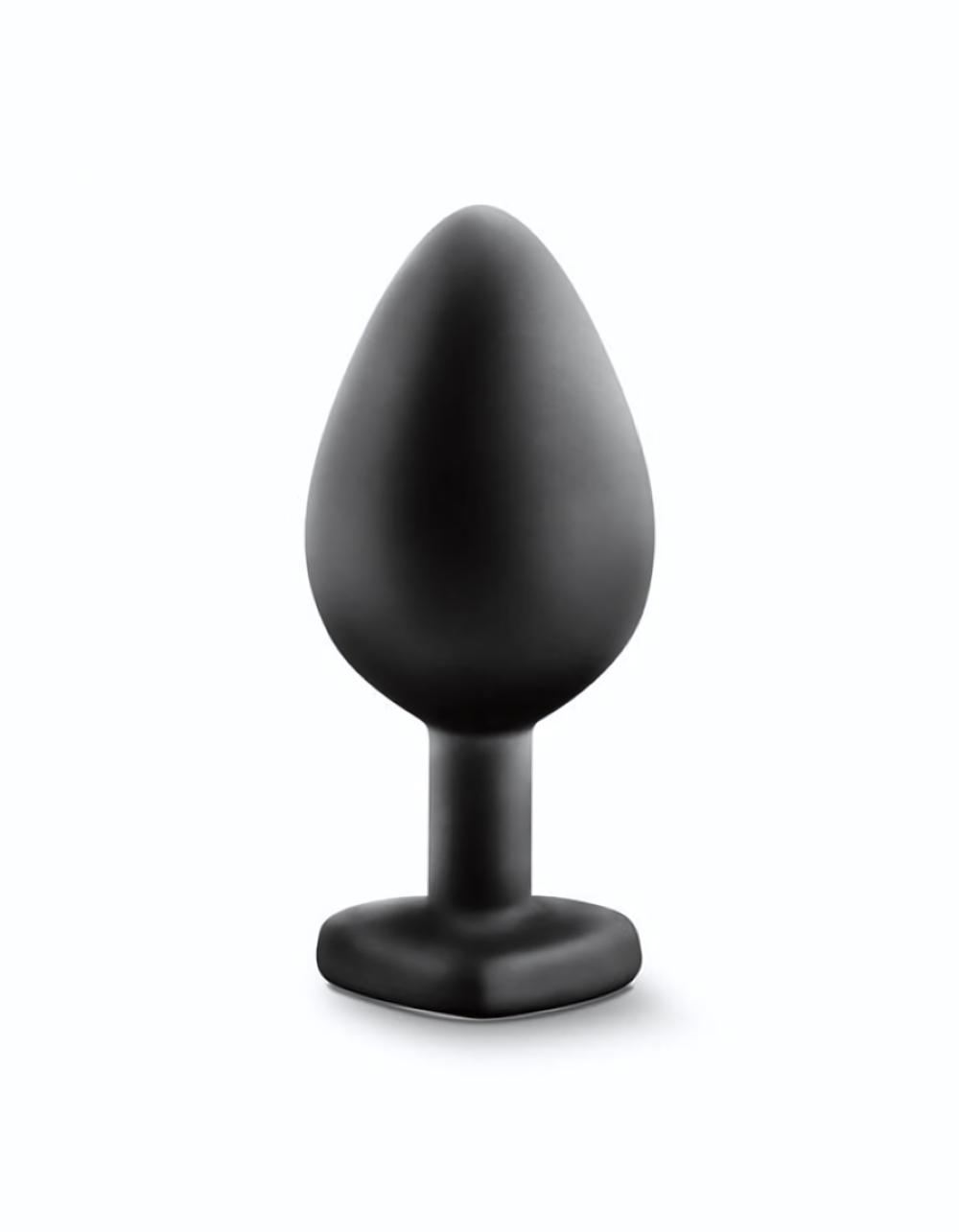 Черная анальная втулка с прозрачным кристаллом Bling Plug Medium - 8,2 см. (Цвет: черный)