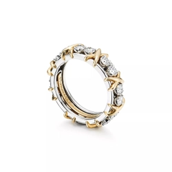 Кольцо из платины и жёлтого золота с 16 бриллиантами, Tiffany💠 Schlumberger. В наличии
