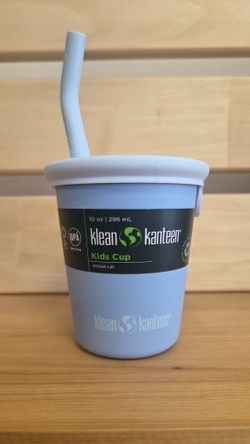 Детский стакан одностенный Klean Kanteen Kid Cup Straw Lid 10oz (296 мл) Clear Sky с трубочкой (трещина на краске)