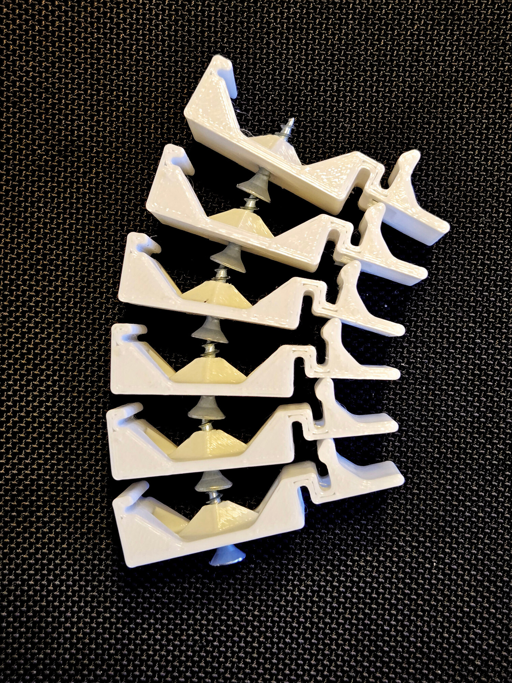 Универсальное крепление для корпусов на динрейку, комплект из 6-ти шт., 3D печать, белый