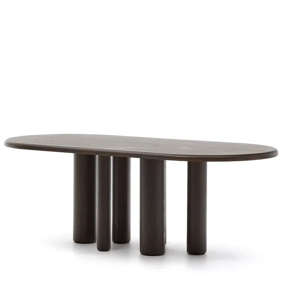 Овальный стол Mailen 220x105 см, шпон ясеня темный
