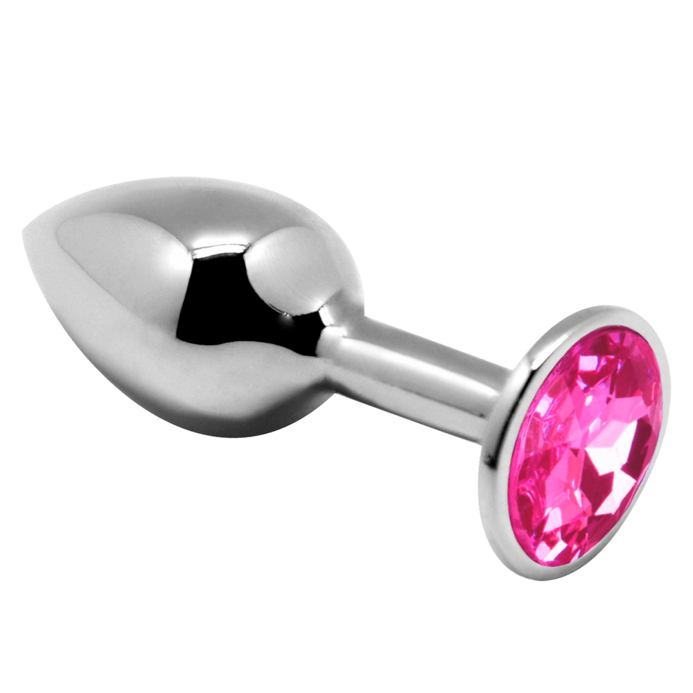 Анальная втулка Alive Mini Metal Butt, розовый кристалл, L