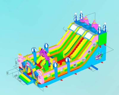 Коммерческий надувной батут «В гостях у дельфинов 3», 10*5*5 м