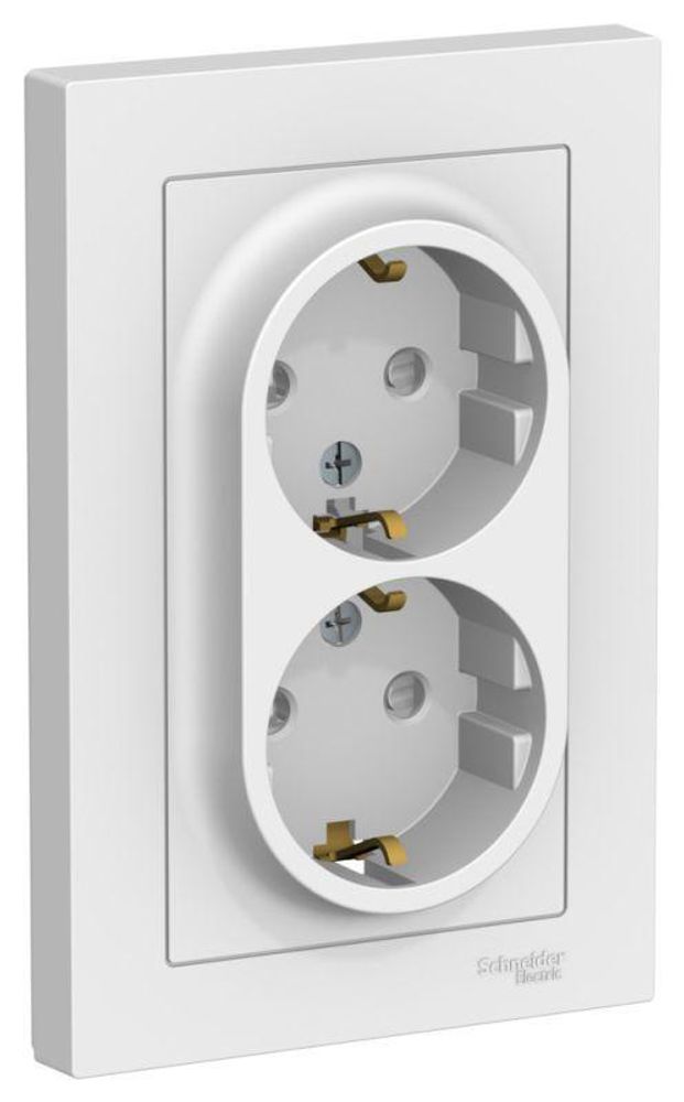 Розетка двойная AtlasDesign с заземл. со шторками 16А в сборе лотос SE ATN001326 Розетка двойная AtlasDesign с заземл. со шторками 16А в сборе лотос SE ATN001326