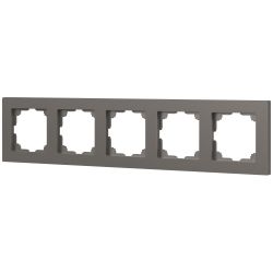 Рамка для розеток и выключателей Intro Accent 6-505-09 на 5 постов, СУ, титан | Intro
