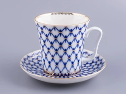 Бокал с блюдцем Ленинградский Кобальтовая сетка 360 мл арт. 81.13955.00.1