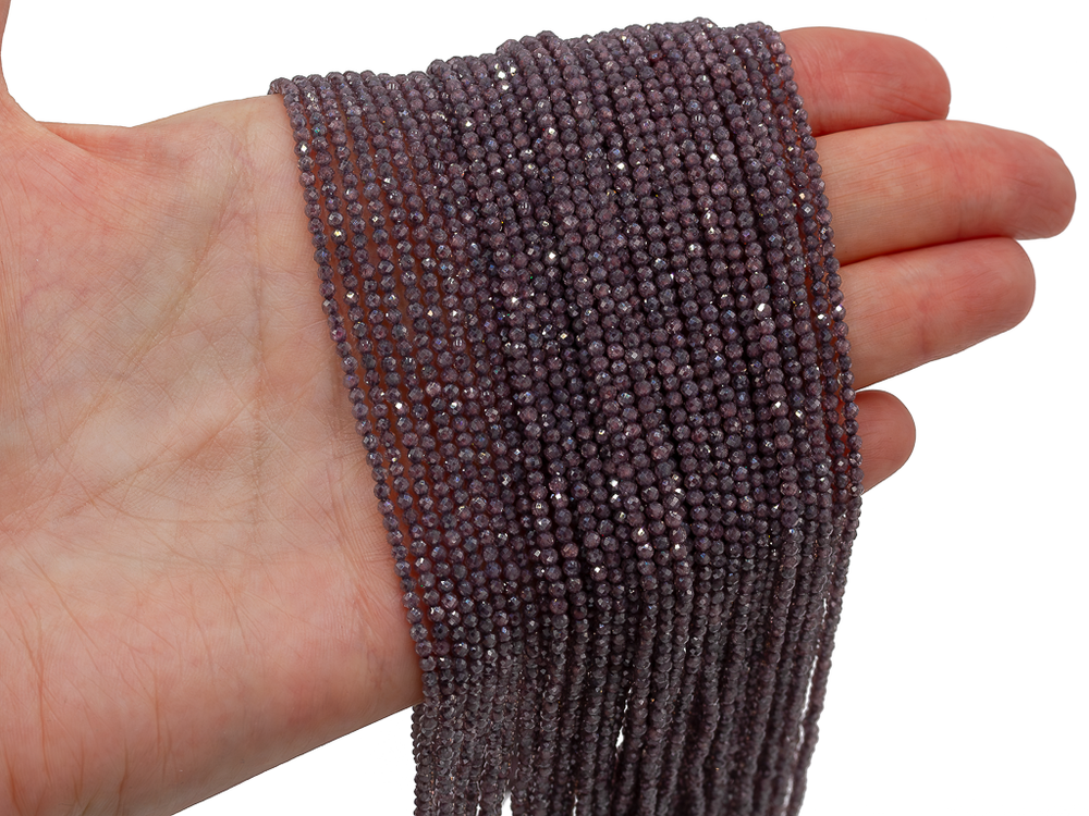Фианиты 2мм, огранка (нить бусин)