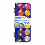 Краски акварельные BRAUBERG "PREMIUM" 12 цветов, круглые кюветы 28 мм, пенал, 191743