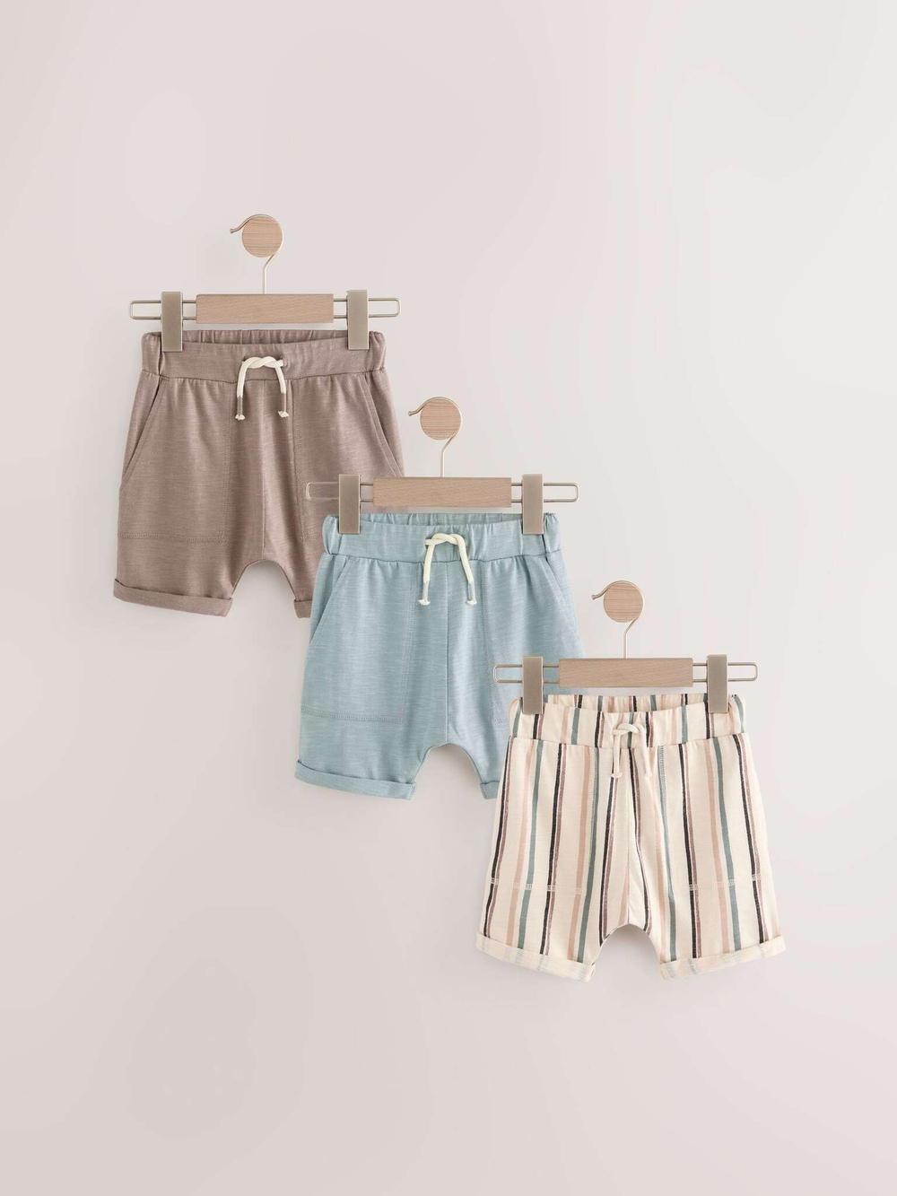Шорты для мальчика Next E60-822, 3 шт., Коричневый, Голубой, Кремовый