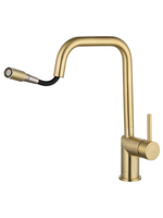 Смеситель для кухни с выдвижым изливом WONZON & WOGHAND, Брашированное золото (WW-6018-BG)