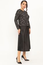 Костюм с атласной юбкой Лизетт (черный) К14677-10М LT Collection