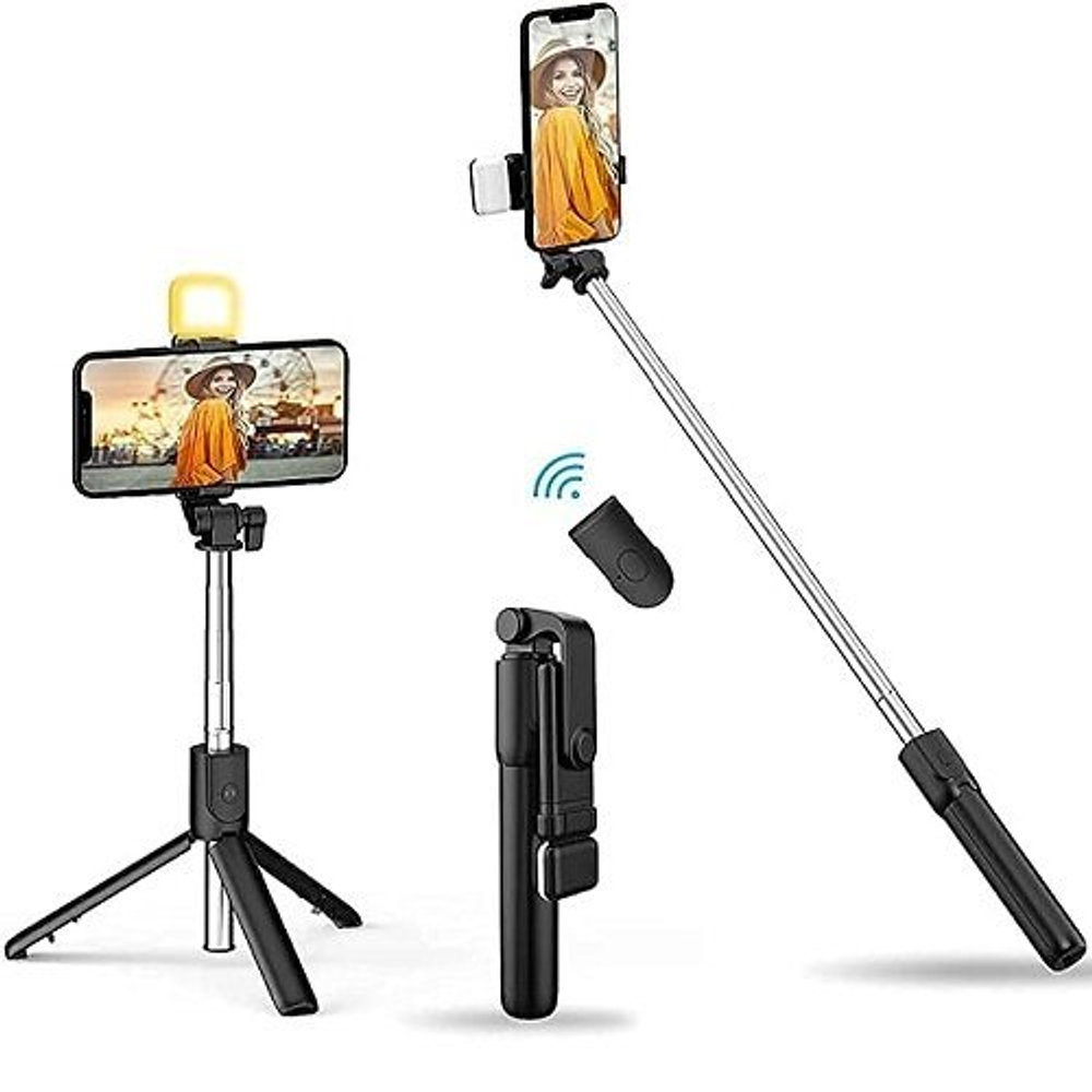Монопод-штатив (selfie stick)селфи палка S10S с пультом , с подсветкой