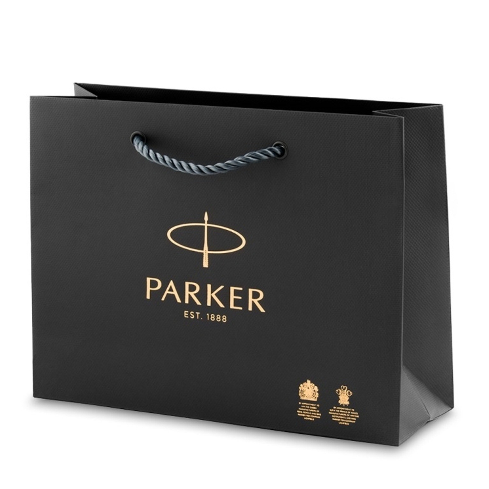 Подарочный набор: Шариковая ручка Parker Jotter Essential, Satin Black CT и Ежедневник  недатированный, серый