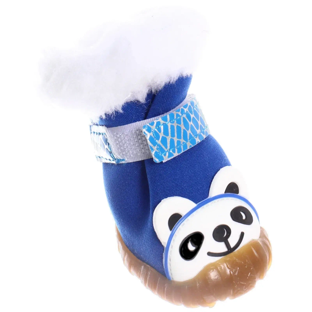 Ботинки зимние для животных «МОДНЫЙ БРО», на липучке, цвет синий, размер 4, 5,5см