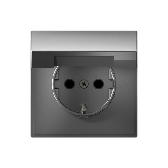 Розетка ArtGallery 16А IP20 с заземл. со шторками с крышкой быстрозажим. клем. механизм сталь SE GAL000946S
