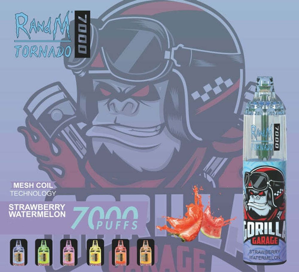 RandM Tornado 7000 - Stawberry Watermelon (5% nic)