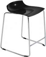 Табурет пластиковый полубарный Papatya X-Treme Sled, хромированный, черный
