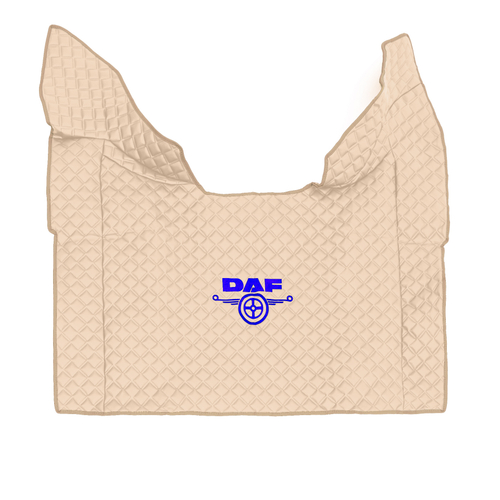 Ковры Daf XF-106 (автомат) (экокожа, бежевый, бежевый кант, синяя вышивка)