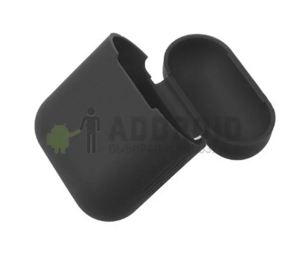 Защитный чехол для наушников AirPods с крышечкой black