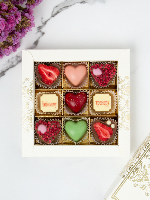 Конфеты шоколадные коробка набор подарочный ручной работы
