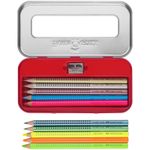 Карандаши цветные Faber-Castell "Jumbo Grip Neon+Metallic", 10цв., трехгр., утолщ., заточ., картон, европодвес