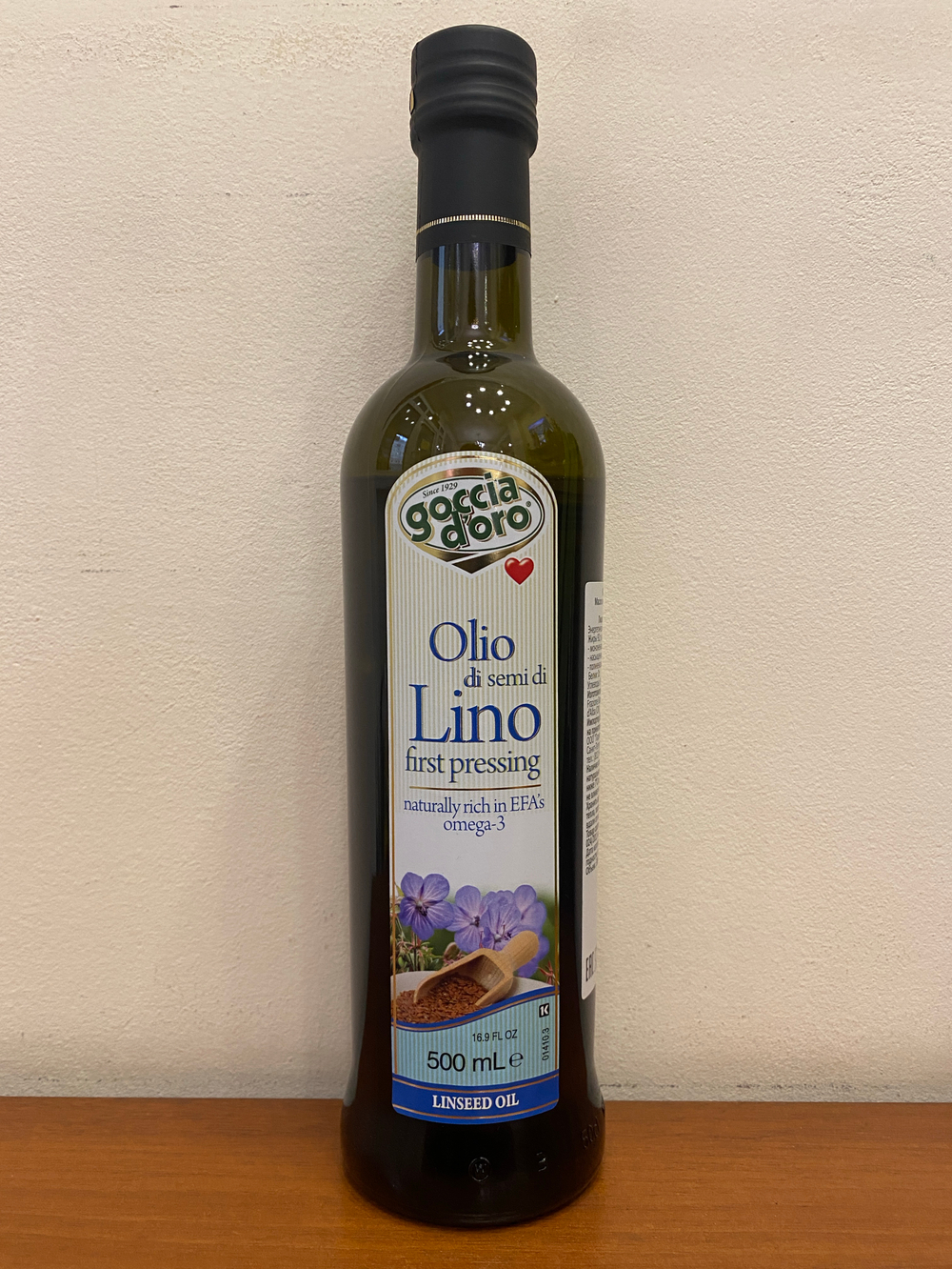 Льняное масло Goccia D'oro 500 мл Италия