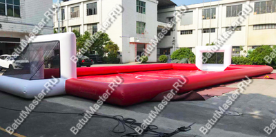 Надувной бассейн "Футбольное поле", красный 14*7*2.5 м