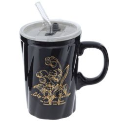 GAEM Кружка с крышкой и трубочкой, 380 мл, L12 W8,5 H16 см, 4в.