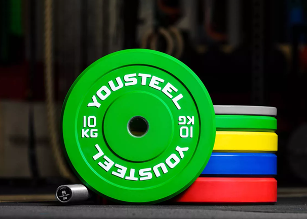 Диск каучуковый 10 кг, зеленый