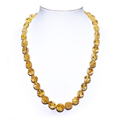 Бусы из янтаря натуральные, длина 50 см, бусины от 9 до 12 мм