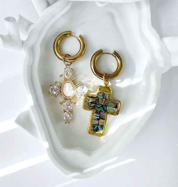 Подвеска Крест абалон ( black )