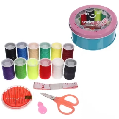 Швейный набор для рукоделия в боксе «Favorite Hous «, цвет розовый / мятный, 16 предметов, 10*4.5см