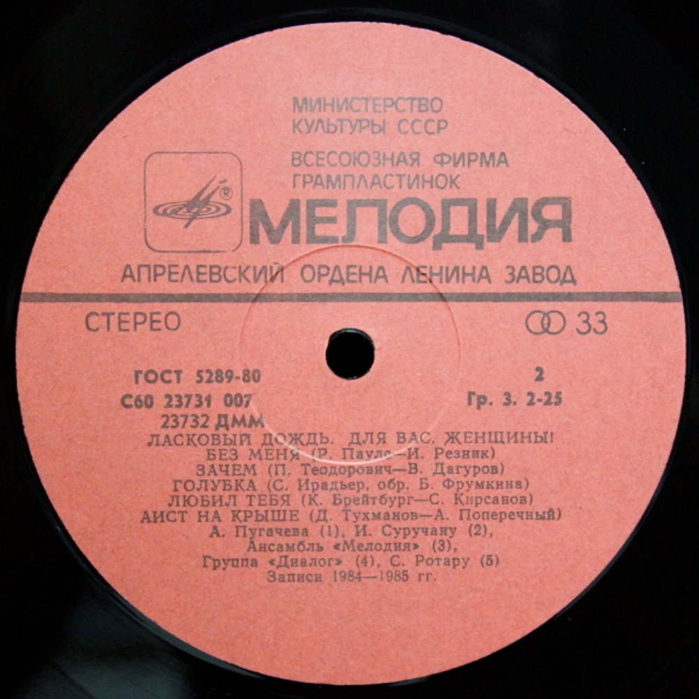 Сборник / Ласковый Дождь. Для Вас, Женщины! (LP)