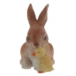GAEM Фигурка декоративная "Заяц с утенком", L10 W6 H10,5 см