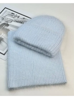 комплект шапка с шарфом- снуд зимний вязаный