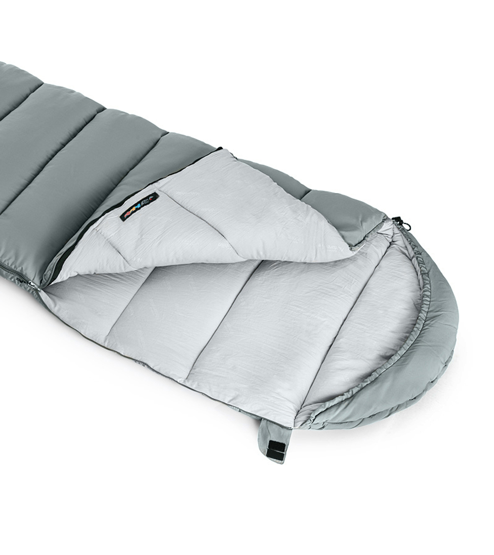 Мешок спальный Naturehike Envelope M400, (190+30)х80 см, (левый) (ТК: +1°C), серый