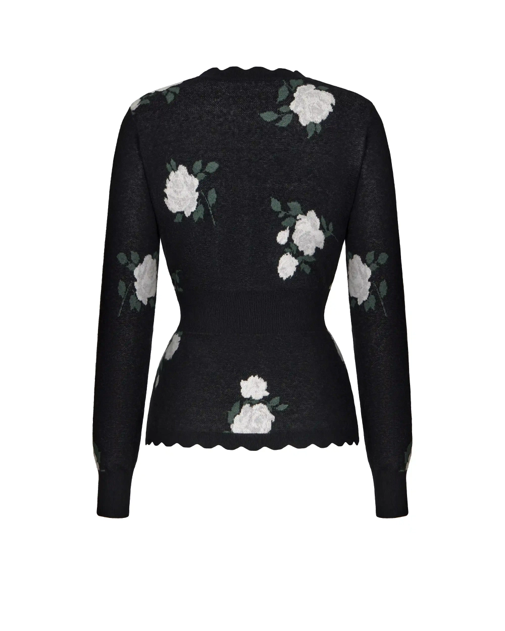 Lana-Quincy, вязаный комплект с брюками из черного хлопка с цветочным принтом