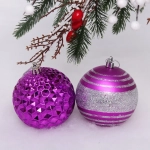 Набор шаров 8 см «Сказочный блеск» (в наборе 6 шт), Фиолетовый