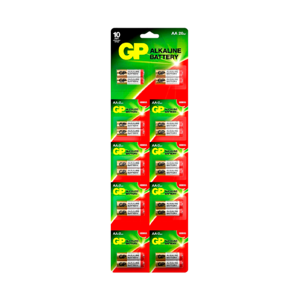 Элемент питания GP Alkaline LR6 BL20 15AR-2P20 отрывные (20 шт)