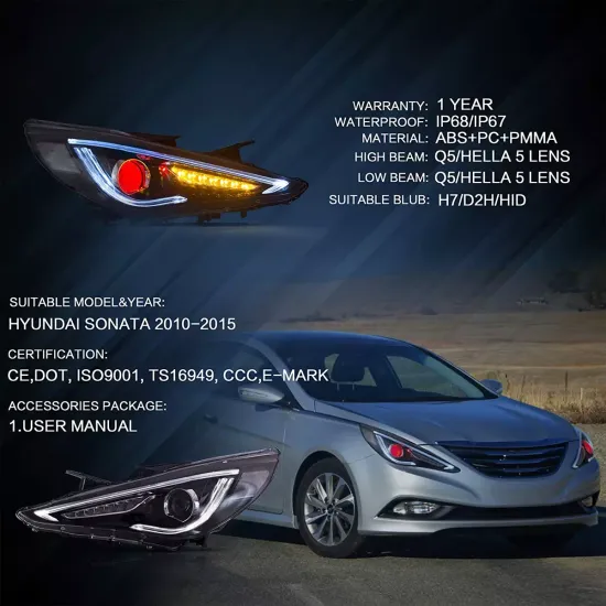 Передние фары Хендай Соната 2009-2014 V8 type