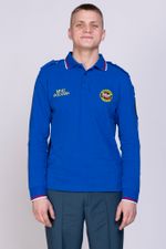 Рубашка-поло мужская МЧС длинный рукав (нового образца, василек)