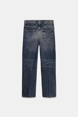 ZARA ДЖИНСЫ BARREL С ВЫСОКОЙ ПОСАДКОЙ — ZW COLLECTION, СИНИЙ