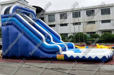 Надувная горка "Синяя тучка" размер 9*4*6 м